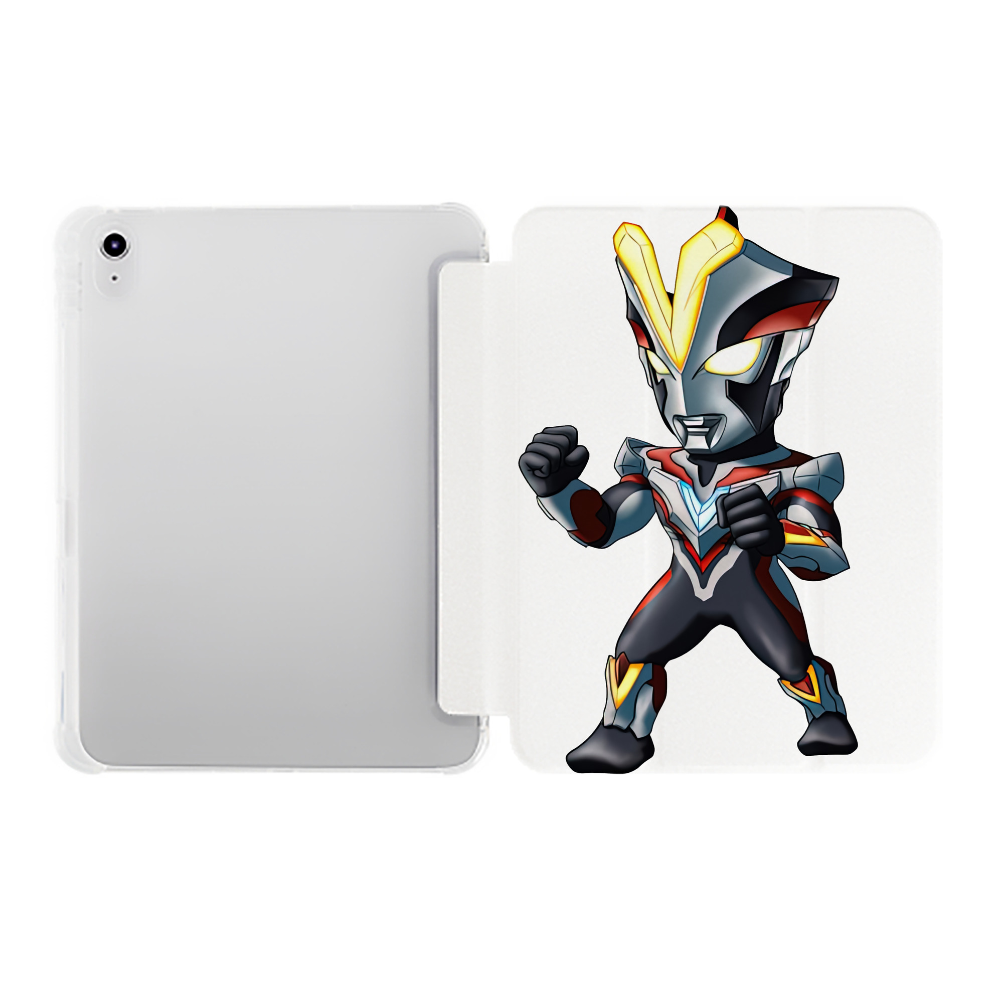（画像用） ウルトラマン Ultraman IPad ケース ペン収納付き 三つ折りスタンド PUレザー×シリコン 対応機種9.5/10.5/10.9インチ